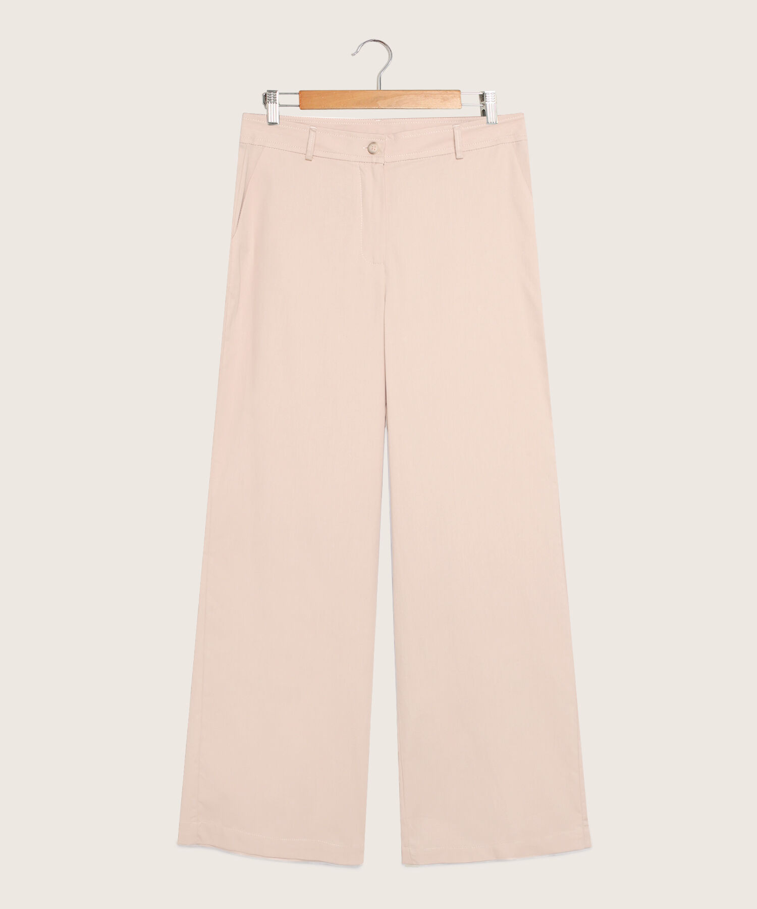 Pantalón Moda Palazzo Unicolor Con Bolsillos Diagonales Y Pinzas Traseras, Dolce Vida Línea Moda