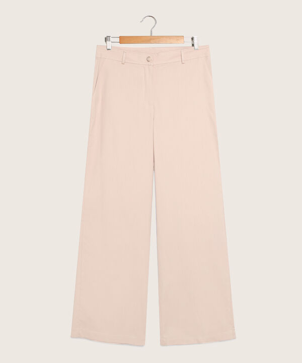 Pantalón Moda Palazzo Unicolor Con Bolsillos Diagonales Y Pinzas Traseras, Dolce Vida Línea Moda