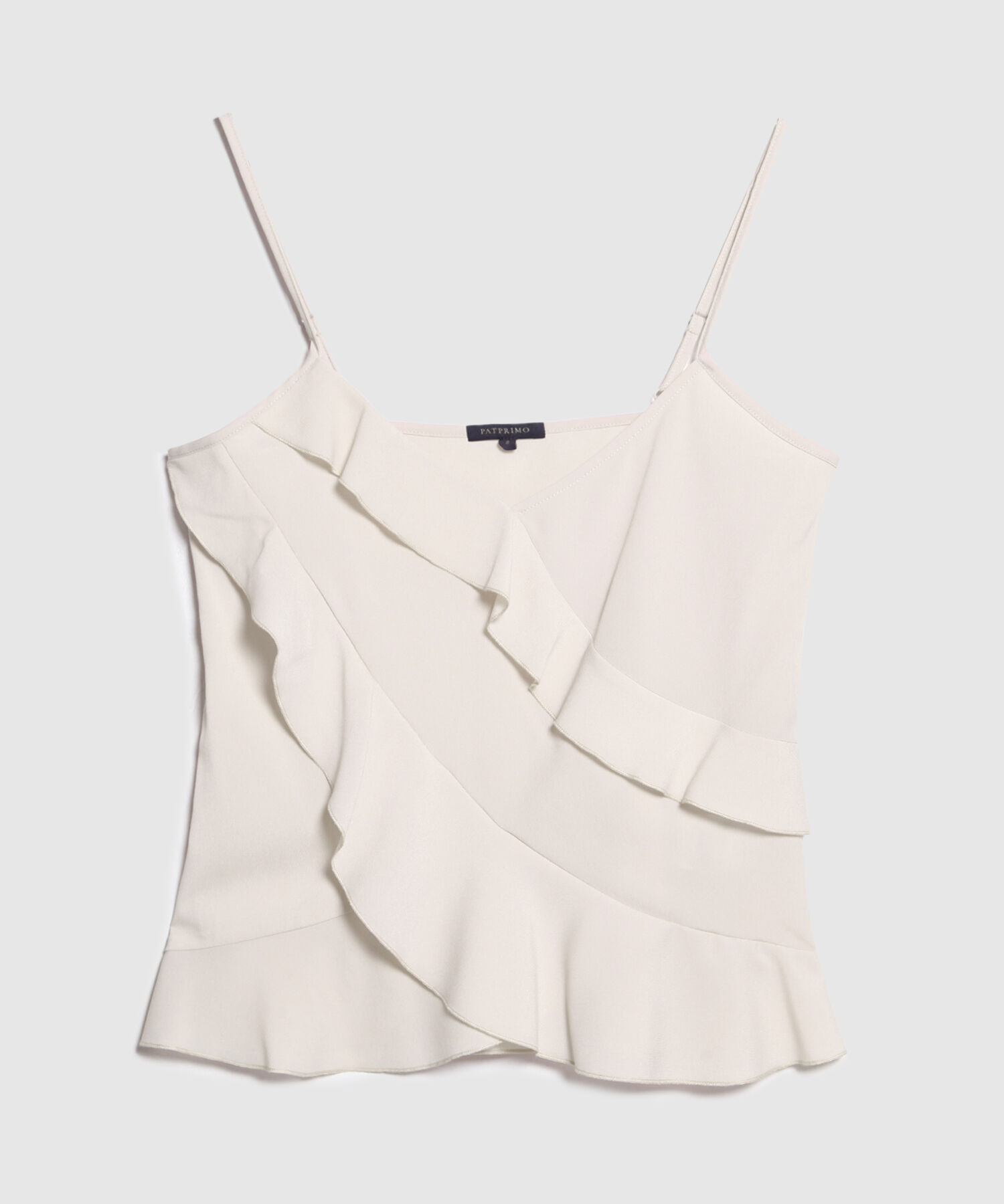 Blusa Manga Sisa Con Volantes Unicolor