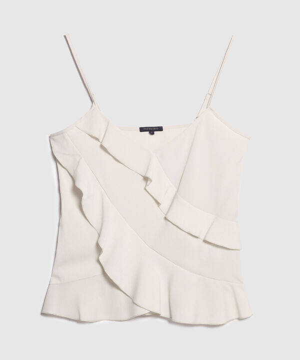 Blusa Manga Sisa Con Volantes Unicolor