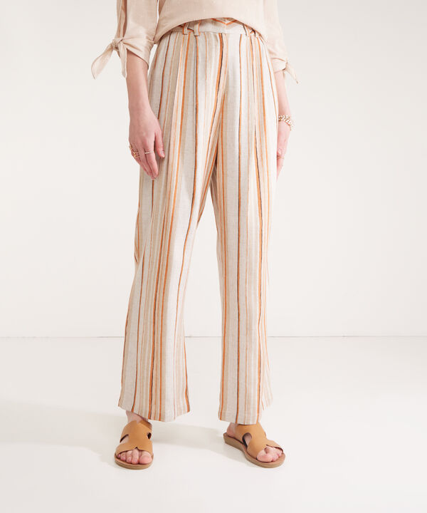 Pantalon Palazzo En Lino
