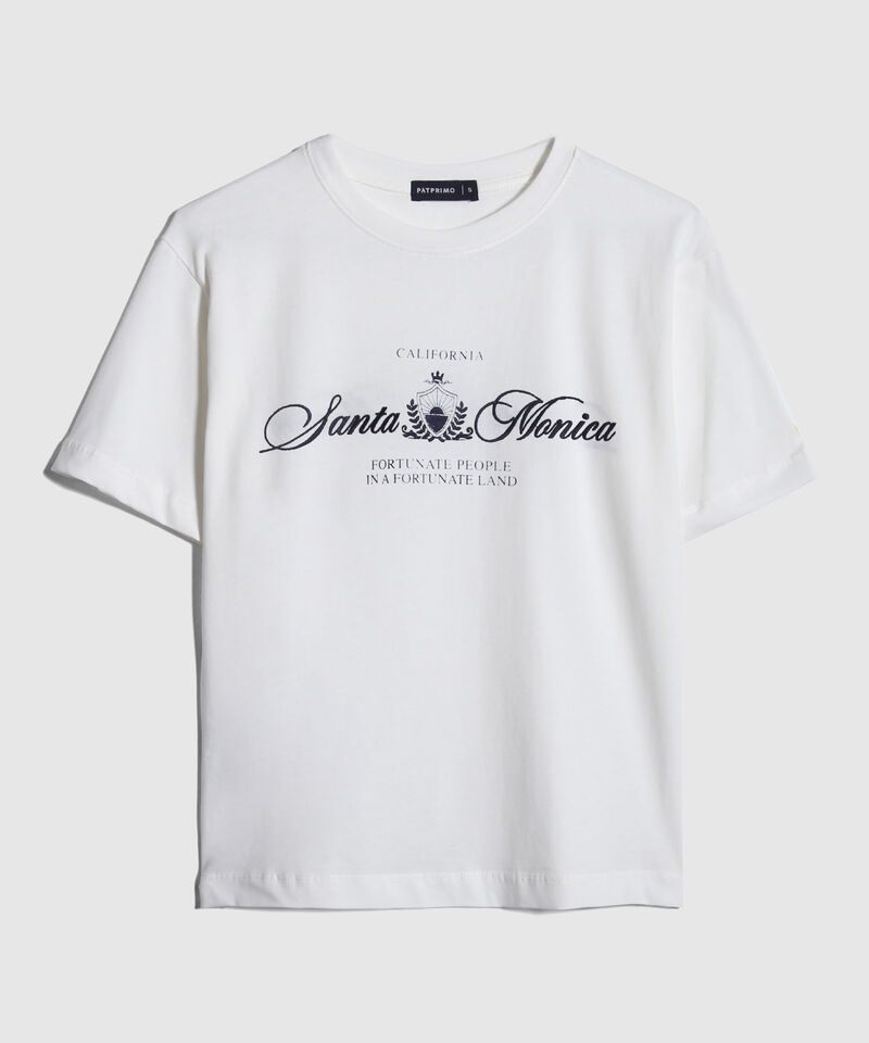 Camiseta Con Bordado Y Estampado