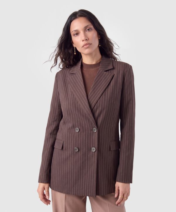 Chaqueta Tipo Blazer Cruzada Para Mujer image number null