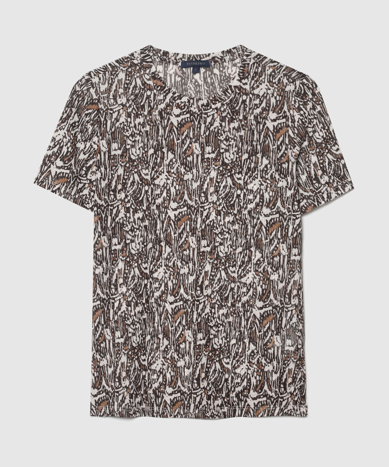 Camiseta Estampada Manga Corta, Cuello Redondo En Pieza, Bohemio Ornamental