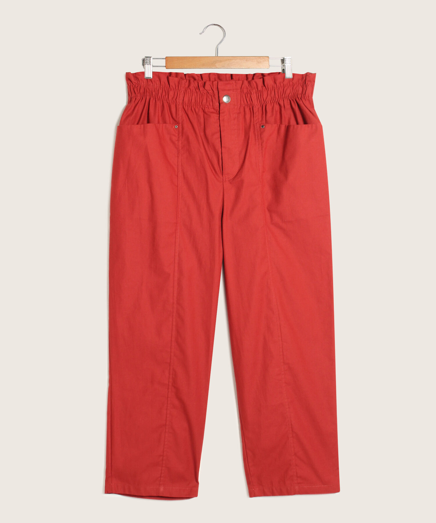 Pantalon Capri Con Elastico En Cintura Unicolor