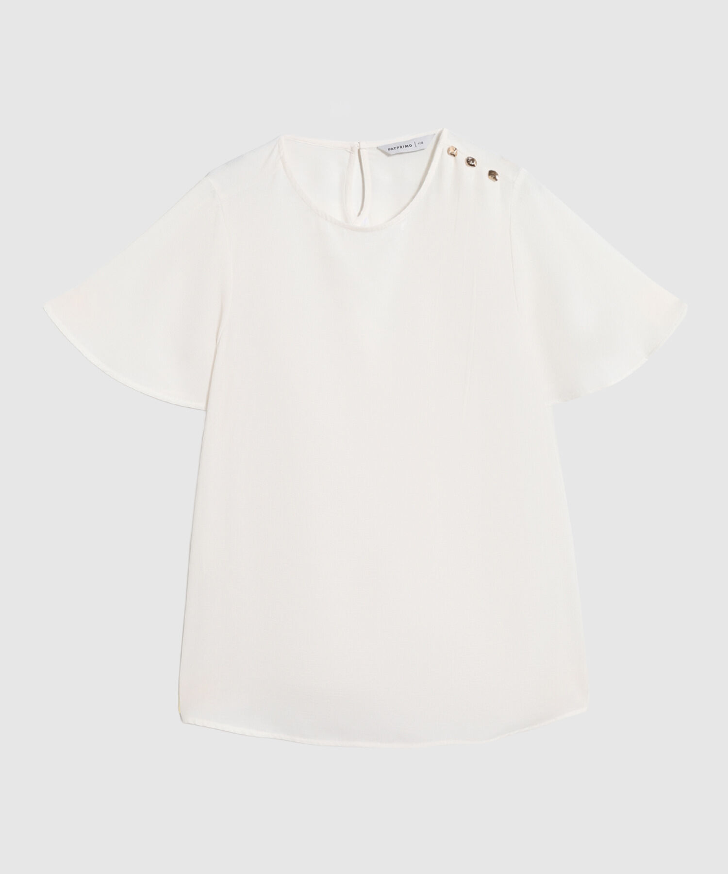 Blusa Con Botones En Hombro Para Mujer Curvy