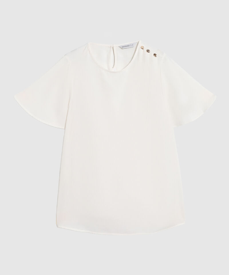 Blusa Con Botones En Hombro Para Mujer Curvy