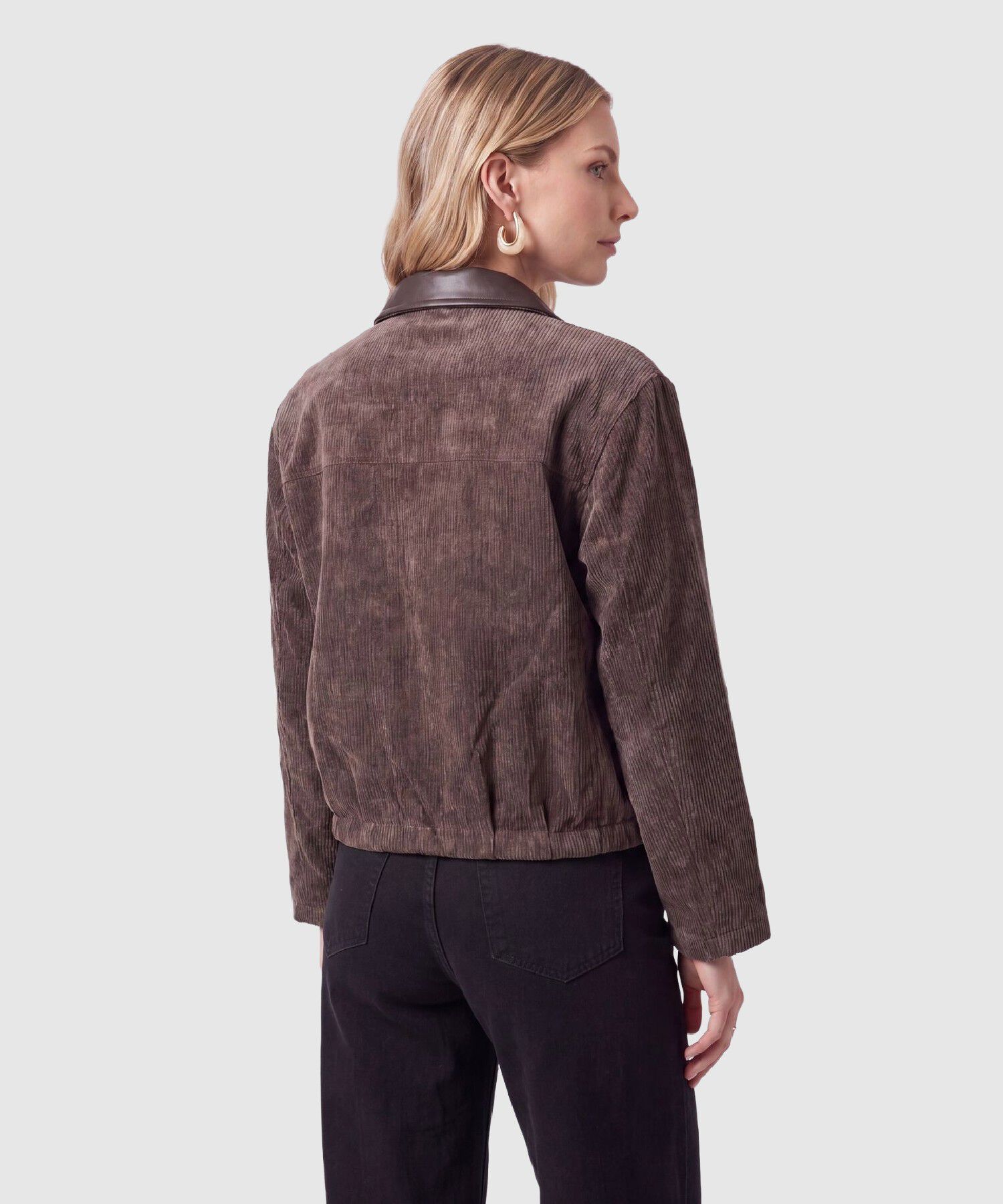 Chaqueta Mujer En Pana Con Cuello Contraste