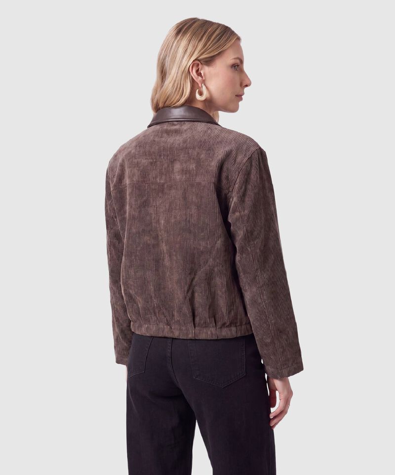 Chaqueta Mujer En Pana Con Cuello Contraste