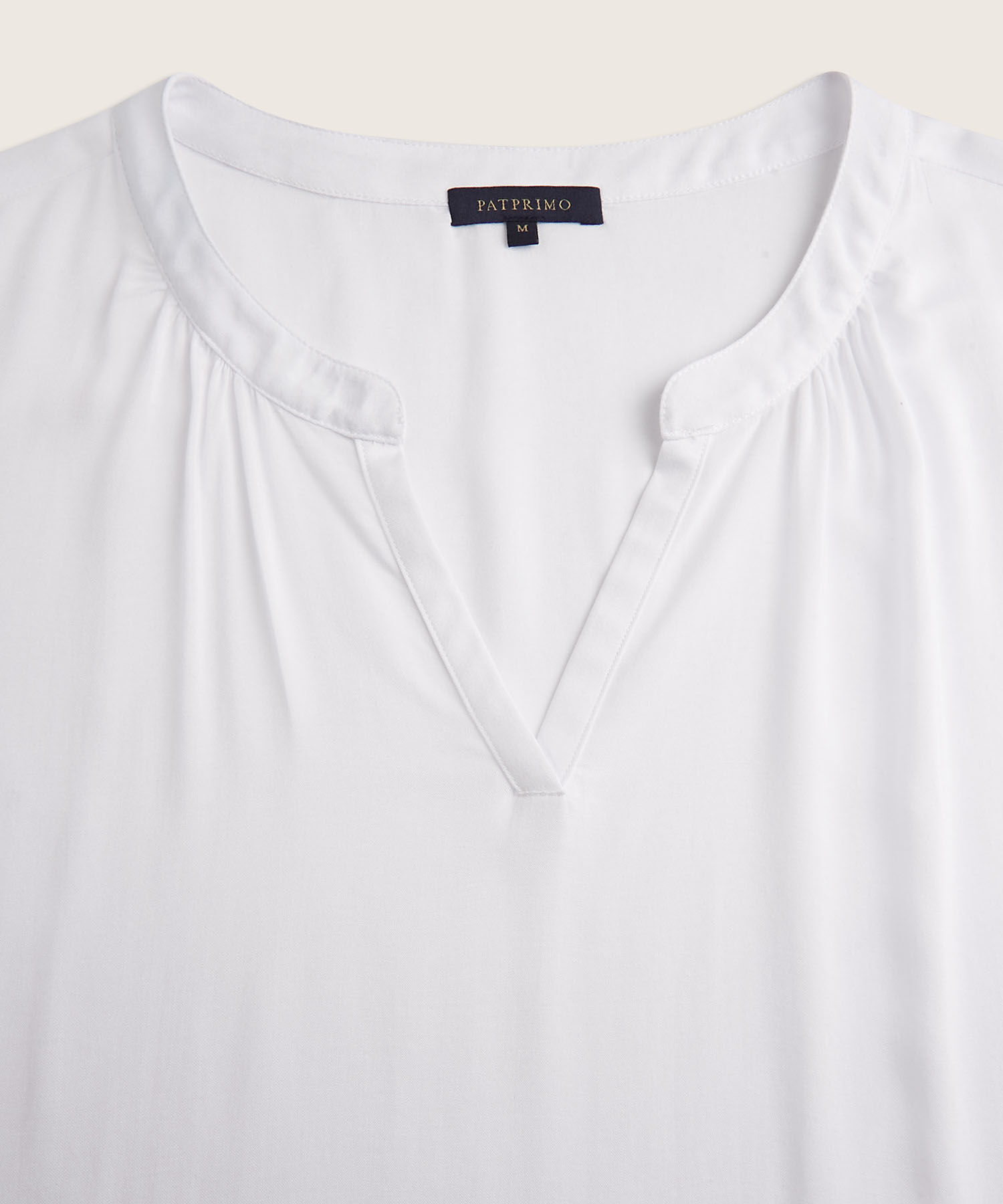 Blusa Manga Corta Con Cuello Mao