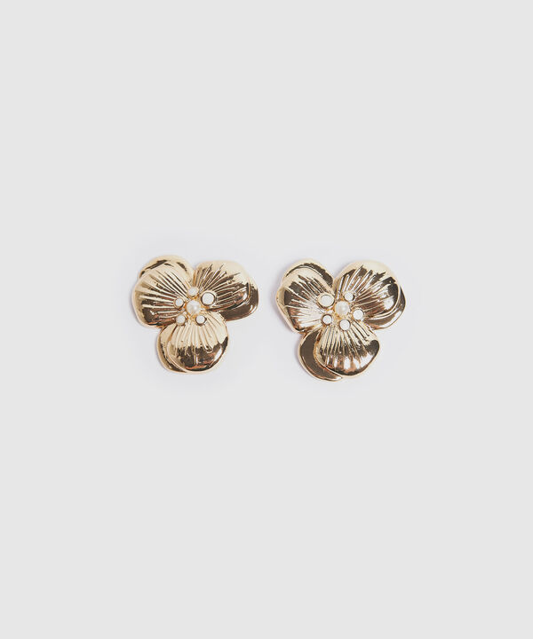 Aretes Dorados Forma de Flor image number null