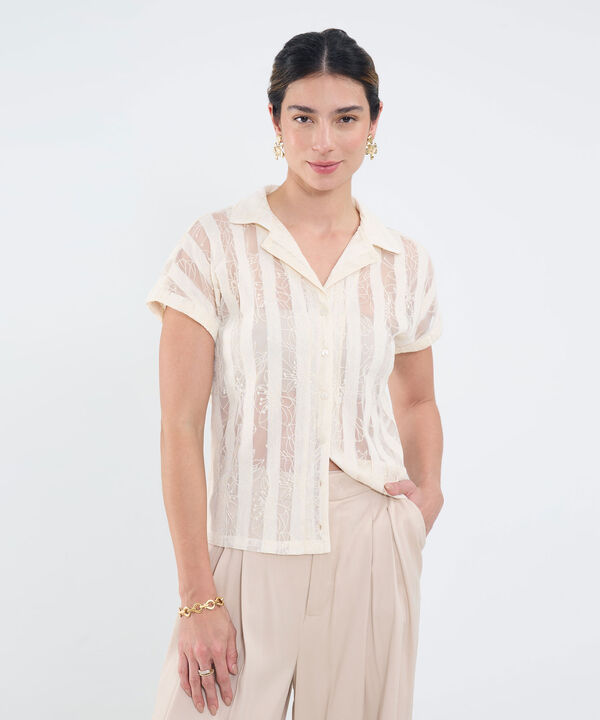 Camisa Manga Corta Texturizada image number null