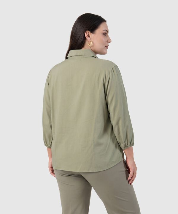 Camisa Con Mangas Globo Para Mujer Curvy
