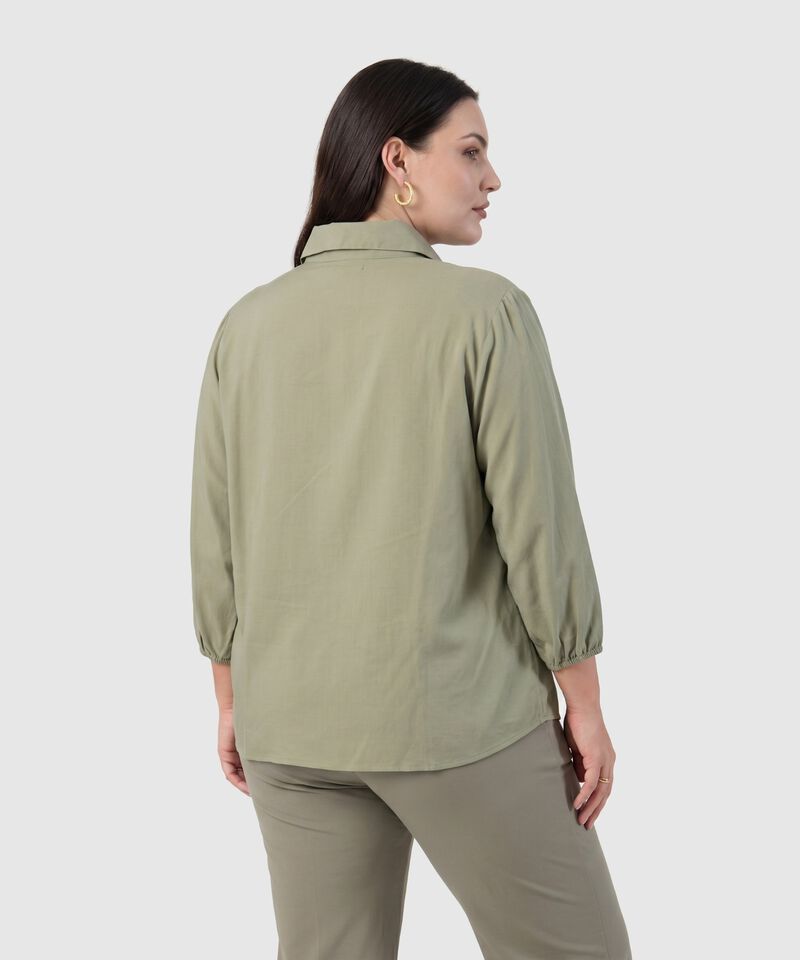 Camisa Con Mangas Globo Para Mujer Curvy