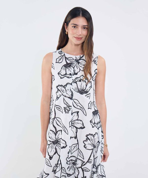 Vestido Escote Redondo Estampado image number null