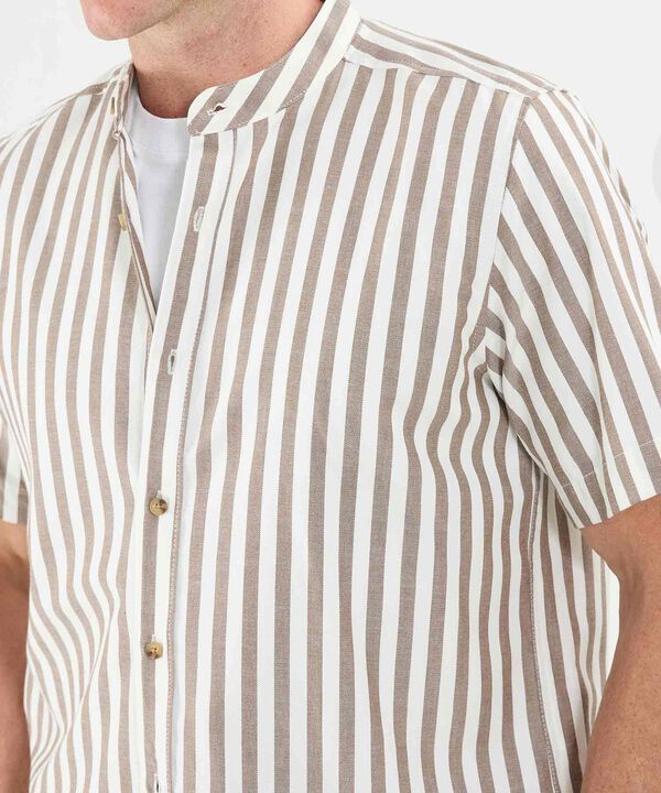Camisa Manga Corta Cuello Neru Lino Para Hombre image number null