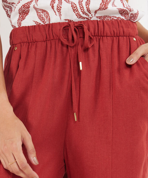 Pantalón Bota Recta En Lino image number null