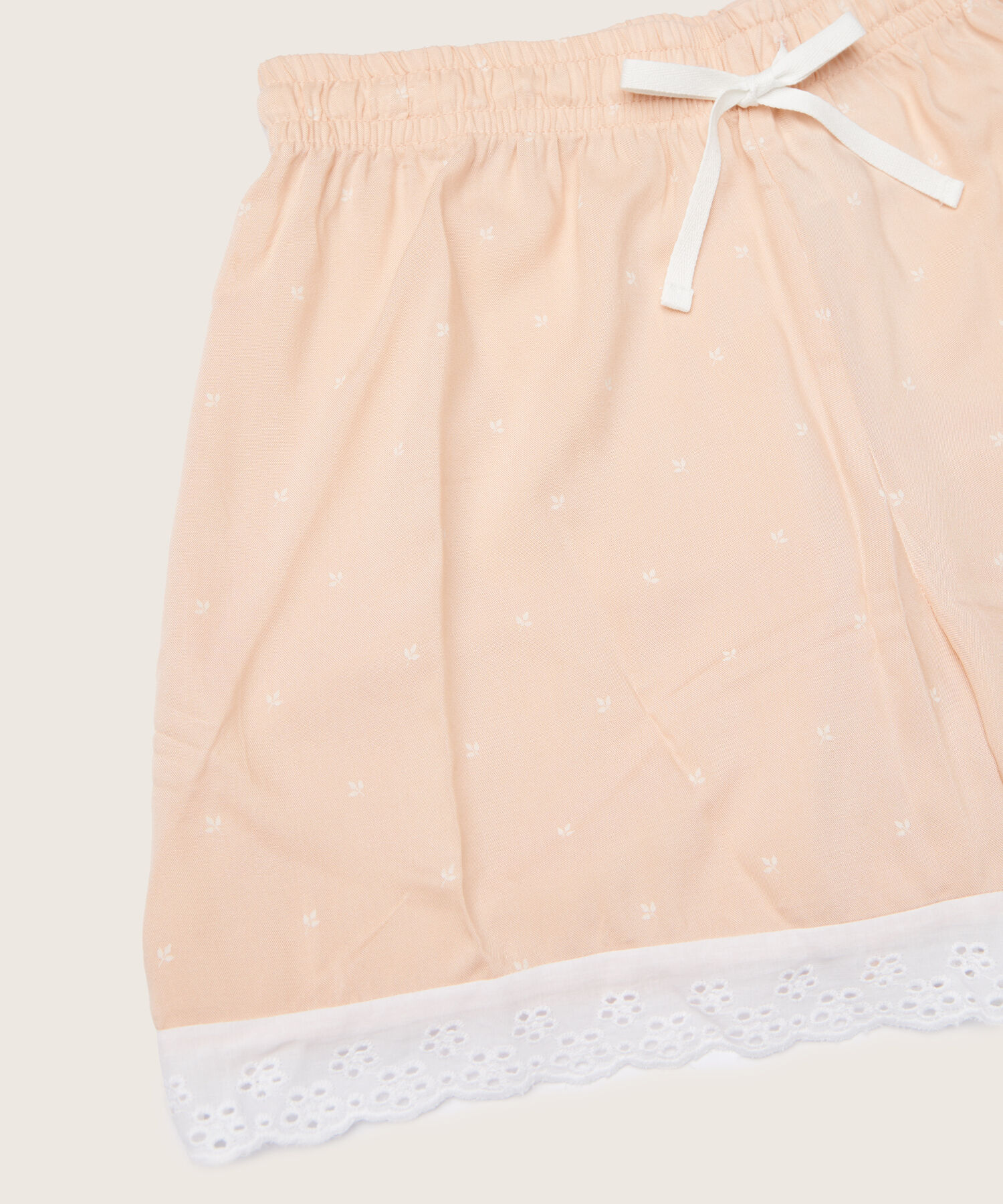 Pijama Mujer Manga Sisa Unicolor Con Short Estampado