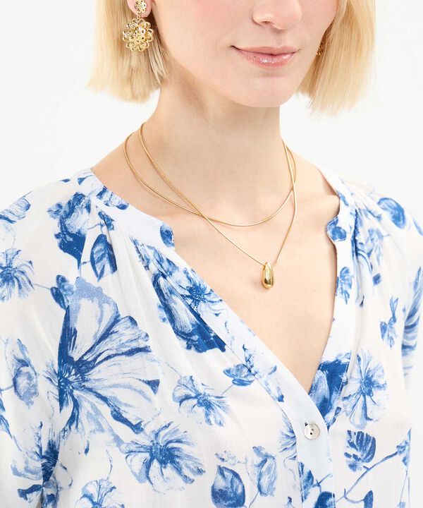 Blusa Estampada Cuello Mao image number null