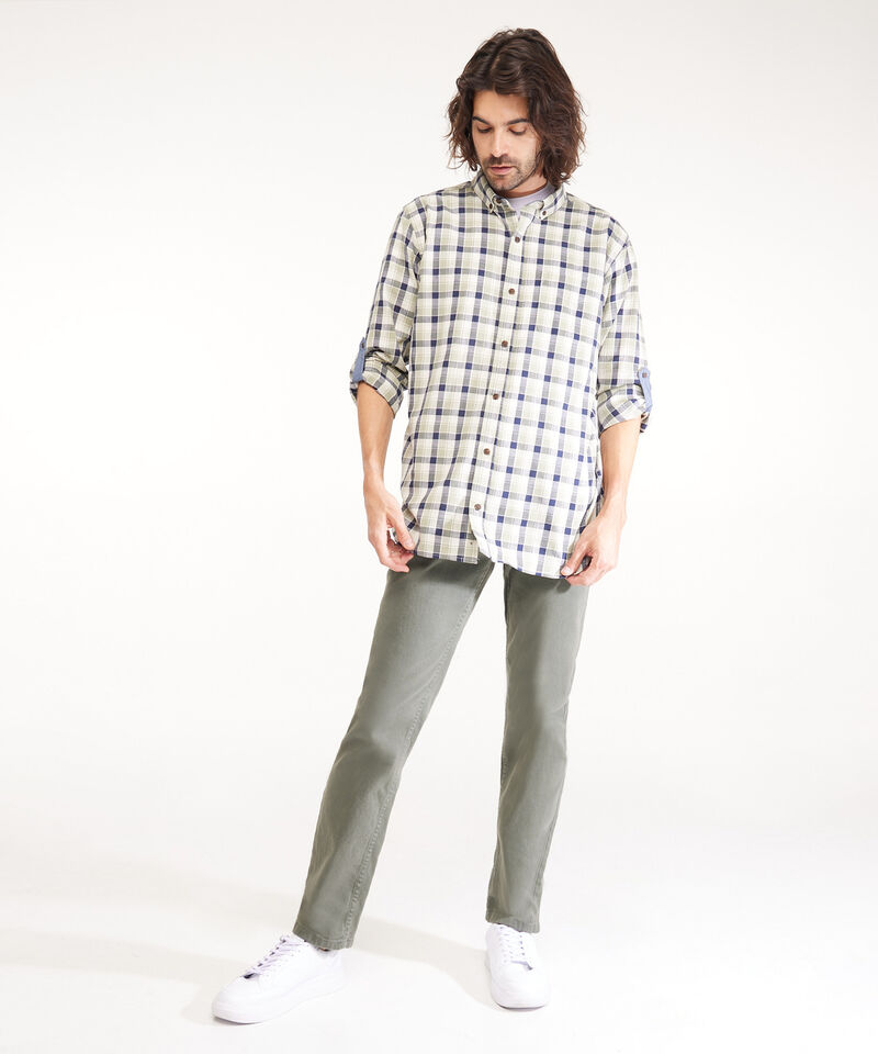 Camisa Manga Larga Button Down Denim