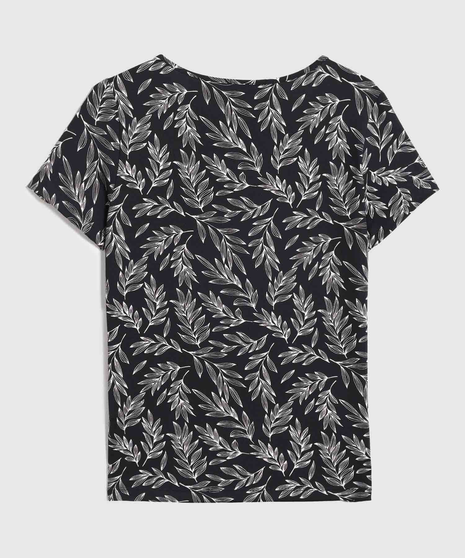 Camiseta Mujer Manga Corta Estampado Floral