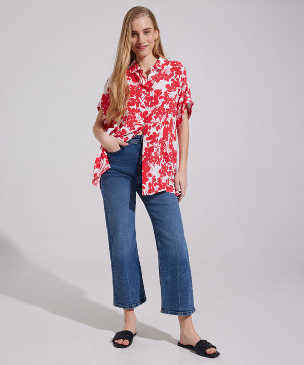 Camisa Manga Corta Corrida Estampada