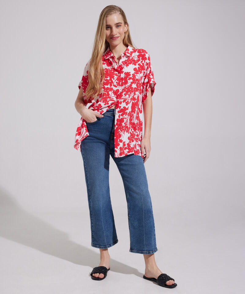 Camisa Manga Corta Corrida Estampada