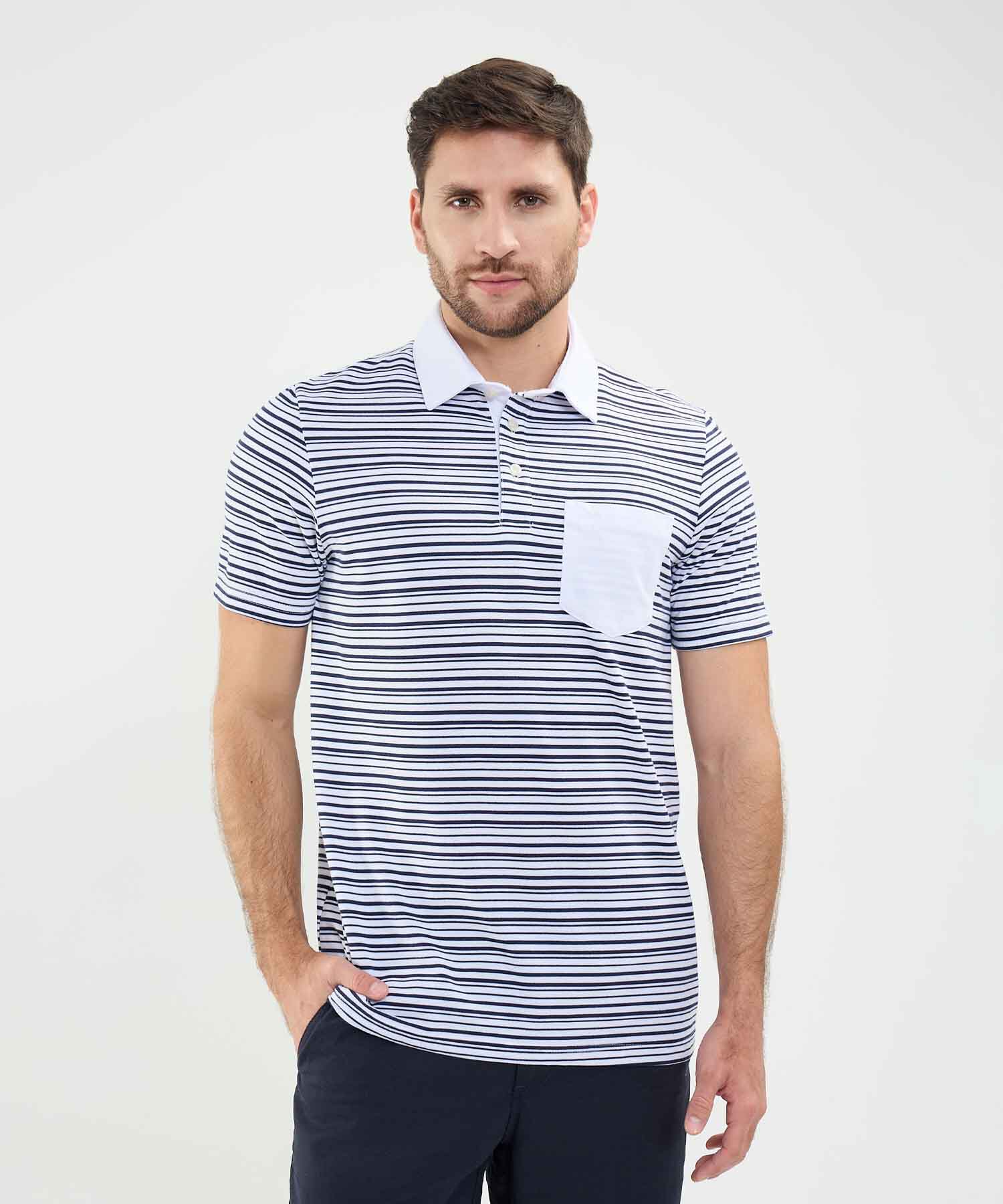 Polo Cuello Duro con Franjas