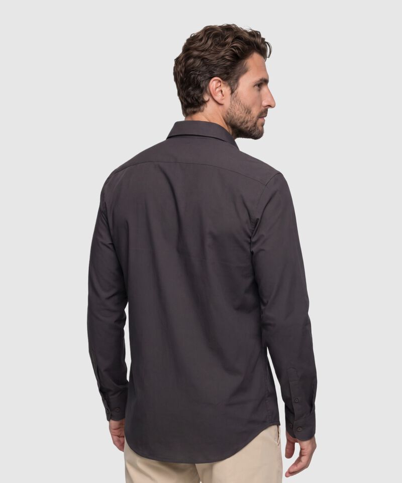Camisa Manga Larga Con Bolsillo Para Hombre