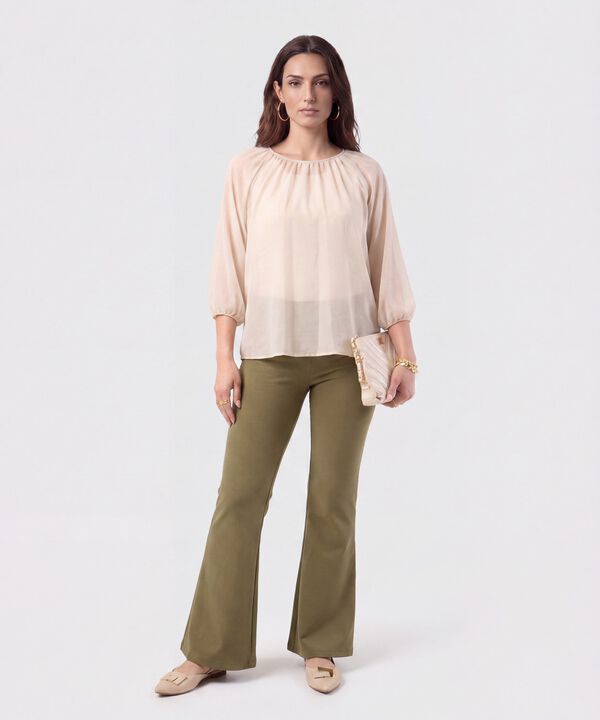 Pantal&oacute;n Bota Campana con Pinzas Mujer