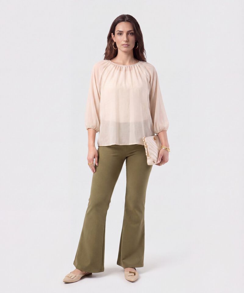 Pantal&oacute;n Bota Campana con Pinzas Mujer