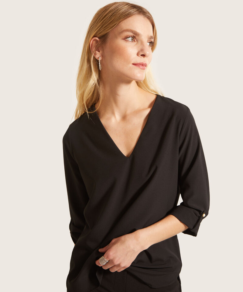 Blusa Unicolor Manga 3/4