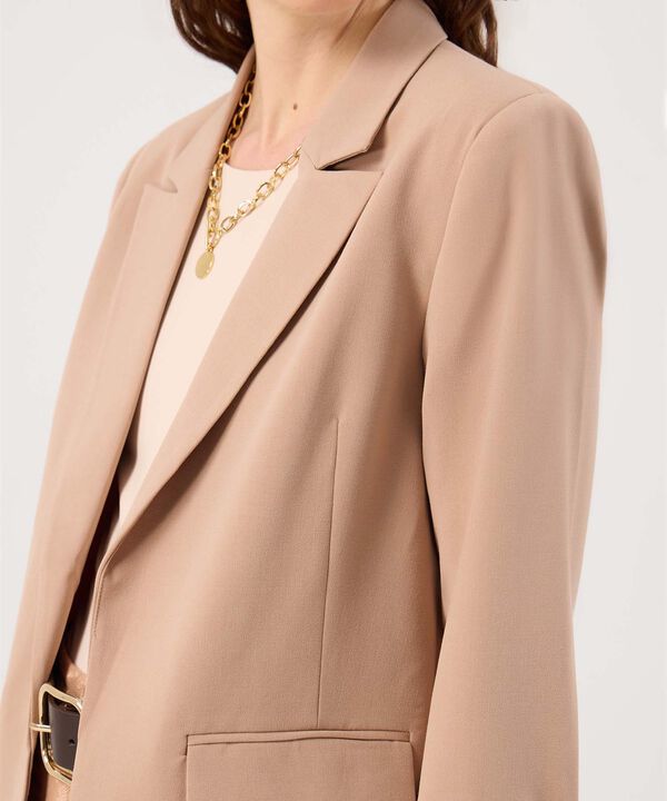 Blazer Unicolor Con Forro A Rayas image number null