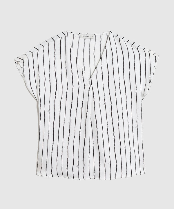 Blusa de Silueta Fluida y Escote en V Para Mujer image number null