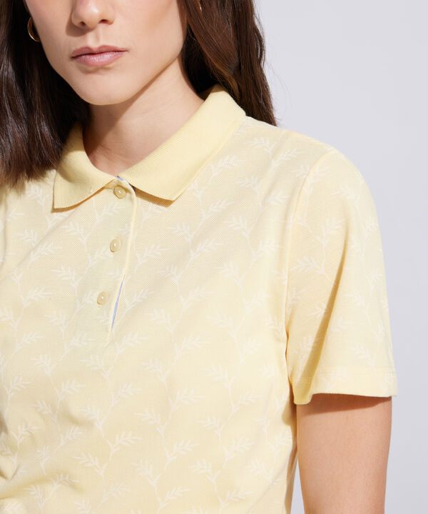 Polo Estampada Manga Corta Con Cuello Tejido Sin Bolsillo image number null