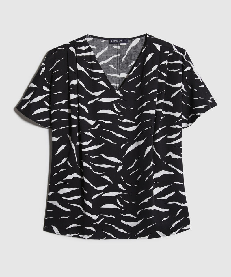 Blusa Con Pliegues En Hombro