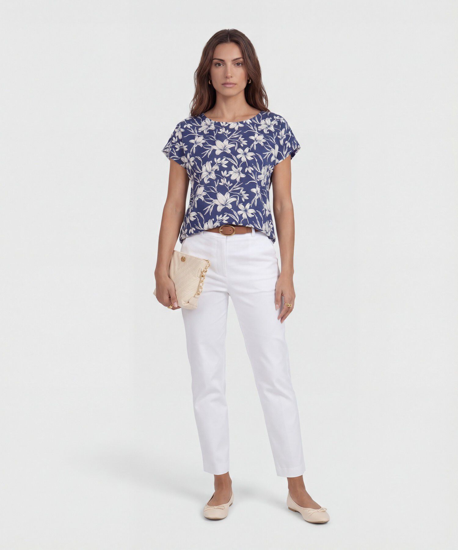 Blusa Estampada, Manga Corta Corrida