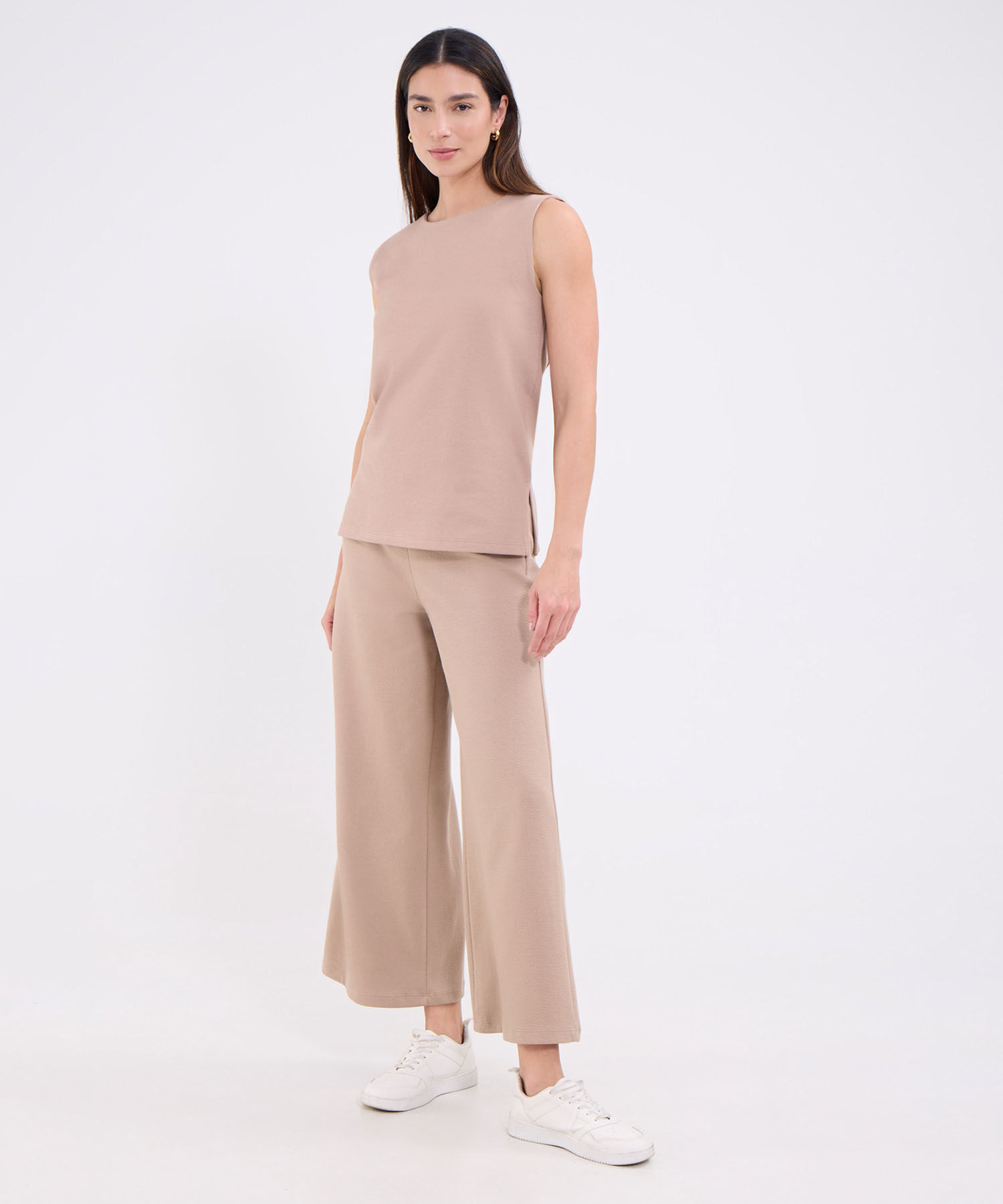 Pantalon culotte unicolor para mujer