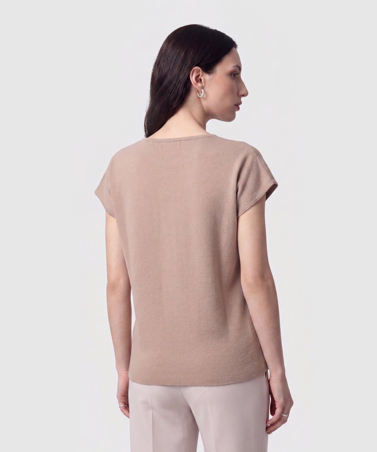 Camiseta de Punto Manga Corta Para Mujer