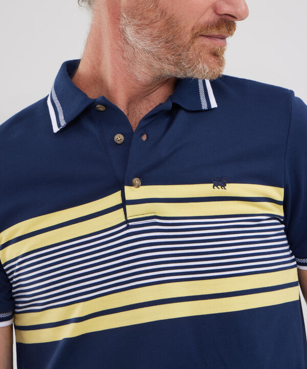 Polo , Cuello Y Puños Tejidos Con Diseño Y Silueta Regular Fit, Cítrico Marinero