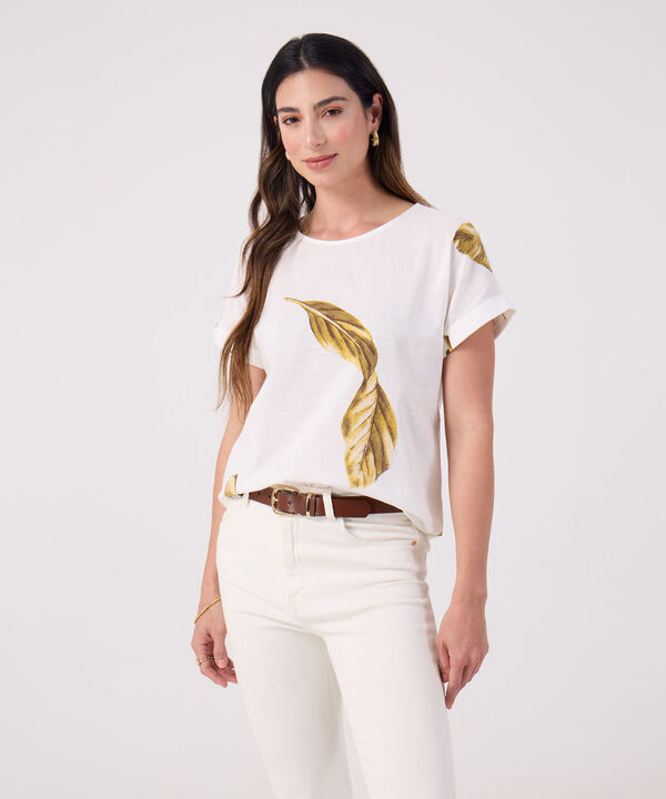 Blusa Estampada Cuello Redondo  image number null