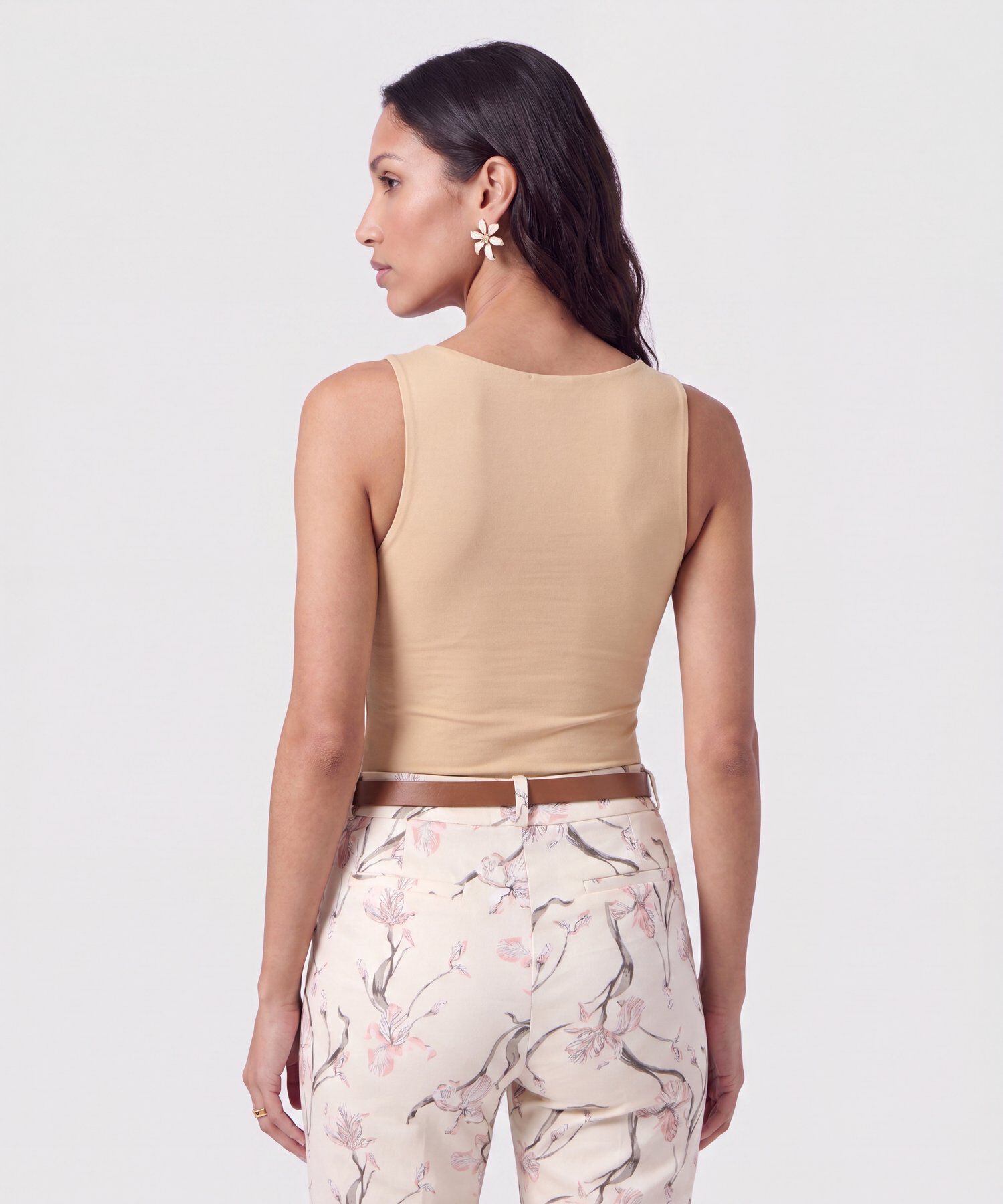 Top Sin Mangas Cuello U Para Mujer