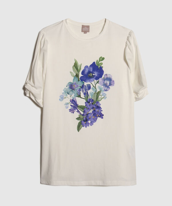 Camiseta Unicolor Con Screen Y Lentejuelas