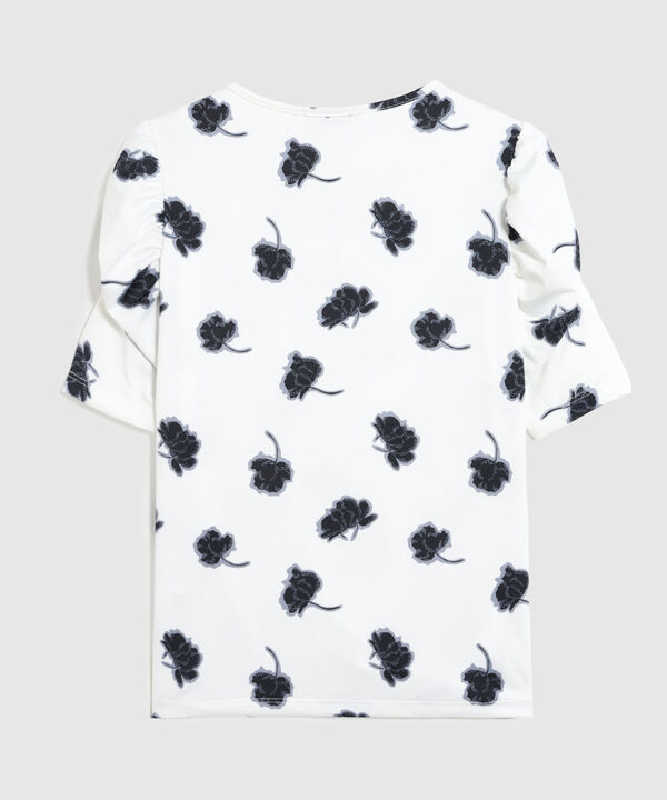 Camiseta Manga Corta Con Ruche Estampada image number null