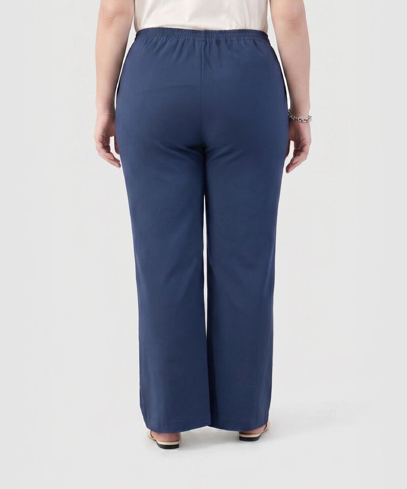 Pantal&oacute;n Recto Unicolor Para Mujer Curvy
