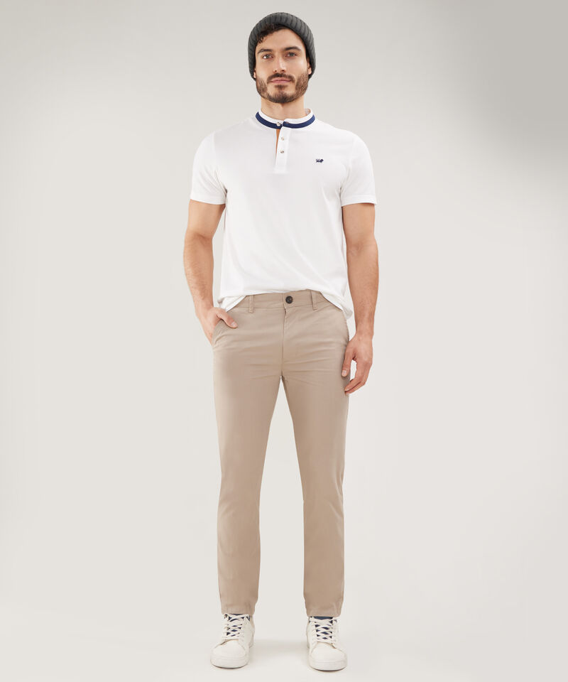 Pantalón Chino Unicolor, Silueta Slim Fit