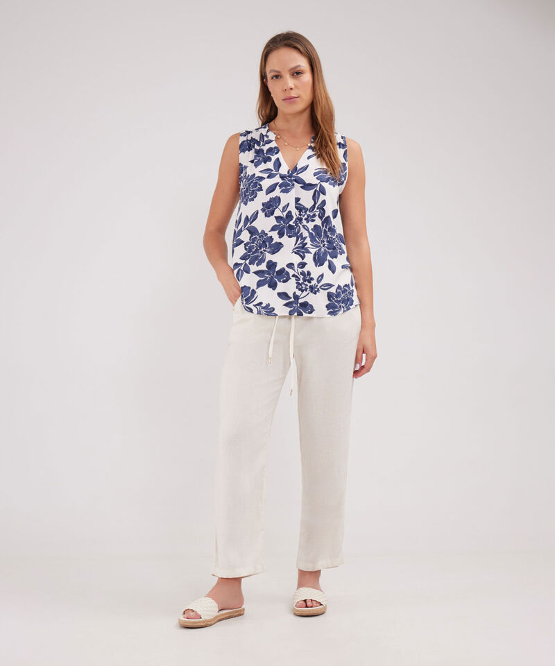 Blusa Manga Sisa Cuello Neru Estampada