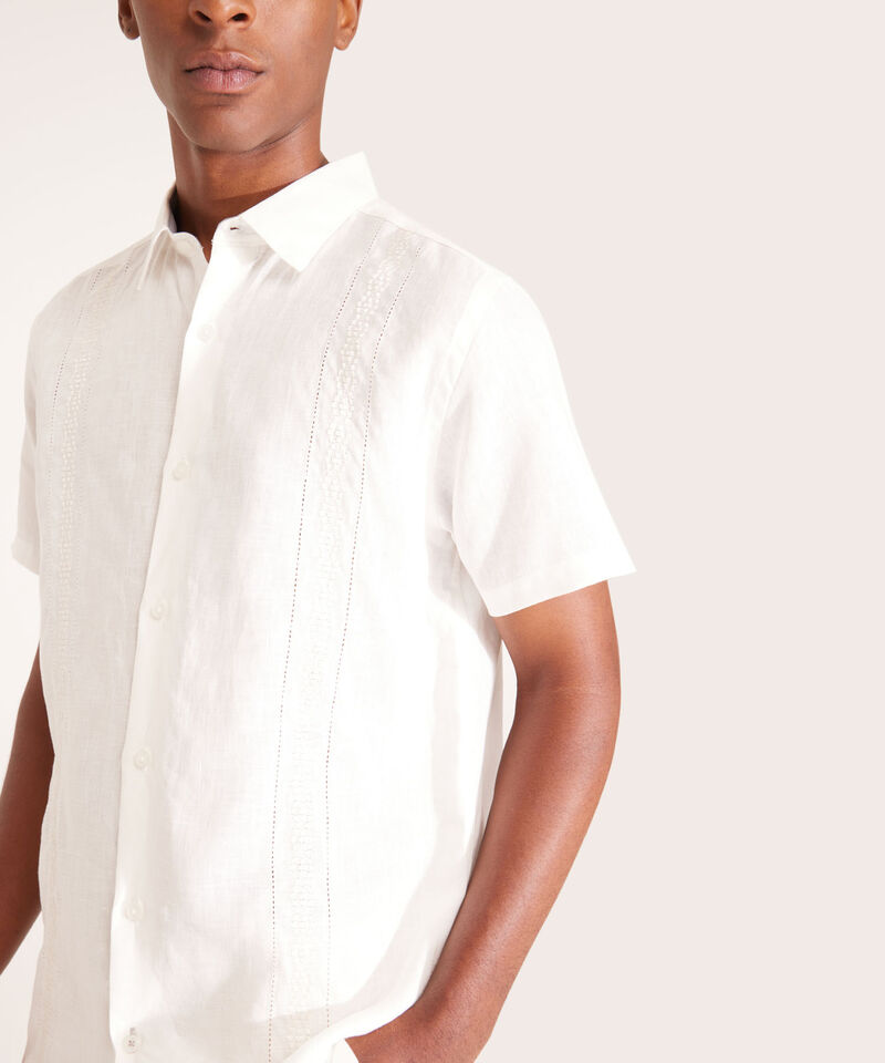 Camisa Guayabera Manga Corta Cuello Camisero