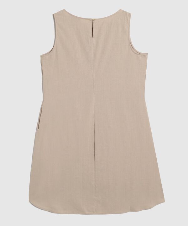 Vestido Corto Unicolor Manga Sisa  image number null