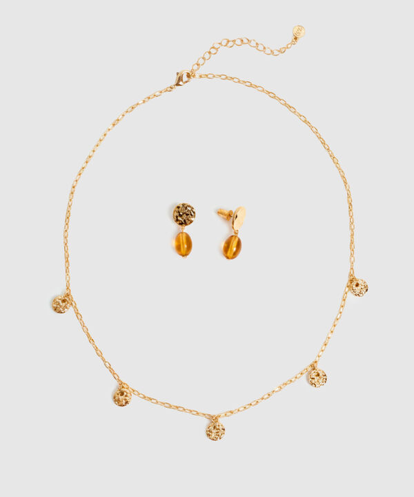 Set De Collar Dijes Y Aretes Para Mujer